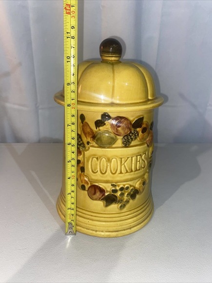 Vintage 1967 Los Angeles Potteries California USA Cookie Jar Autumn Harvest - Picture 5 of 6